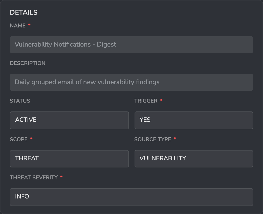 Details section of a second Response with Source Type set to VULNERABILITY