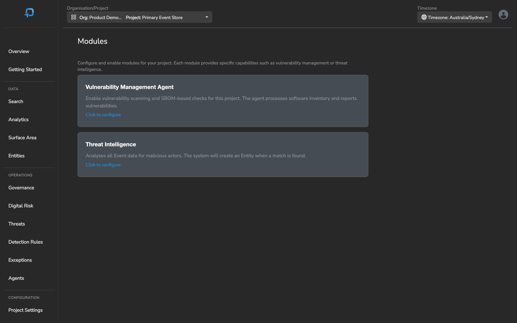 Enabling Vulnerability Management module